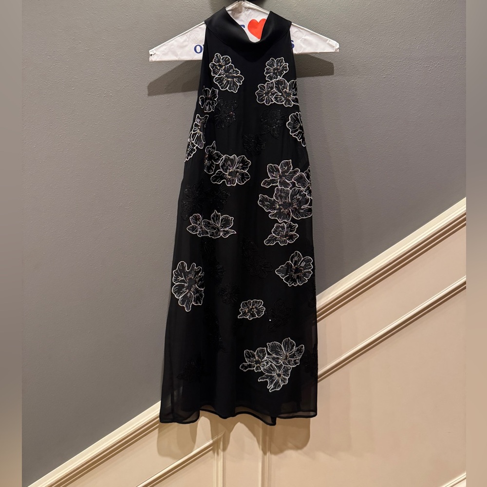 Black Floral Sleeveless Dress